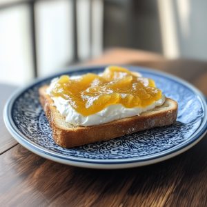  Jam and Cream Cheese Toast